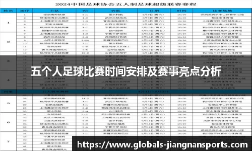 五个人足球比赛时间安排及赛事亮点分析