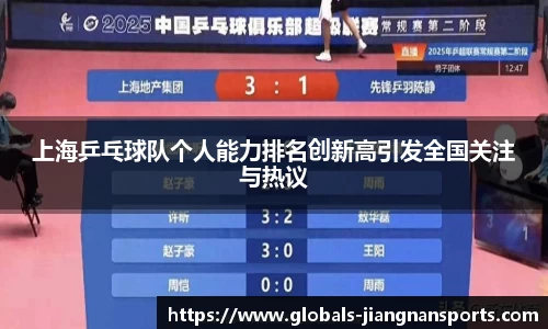 上海乒乓球队个人能力排名创新高引发全国关注与热议
